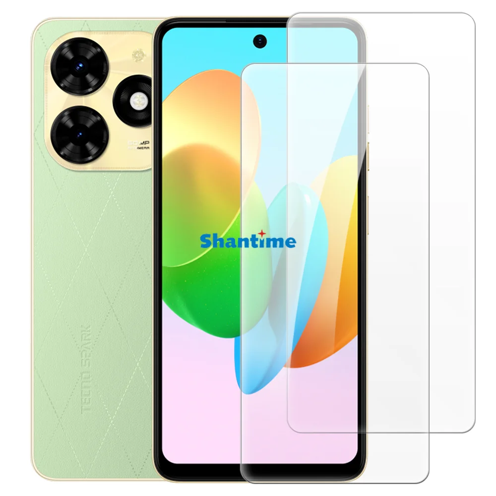 Мягкий чехол + комплект из 2 защитных пленок закаленного стекла для Tecon Spark 20 5G