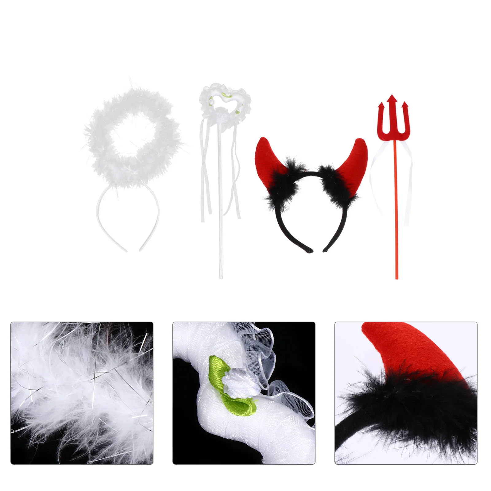 

2 Sets Wings Headband Angel Wand Headdress Fancy Adults Cosplay Props Role-playing Accessories