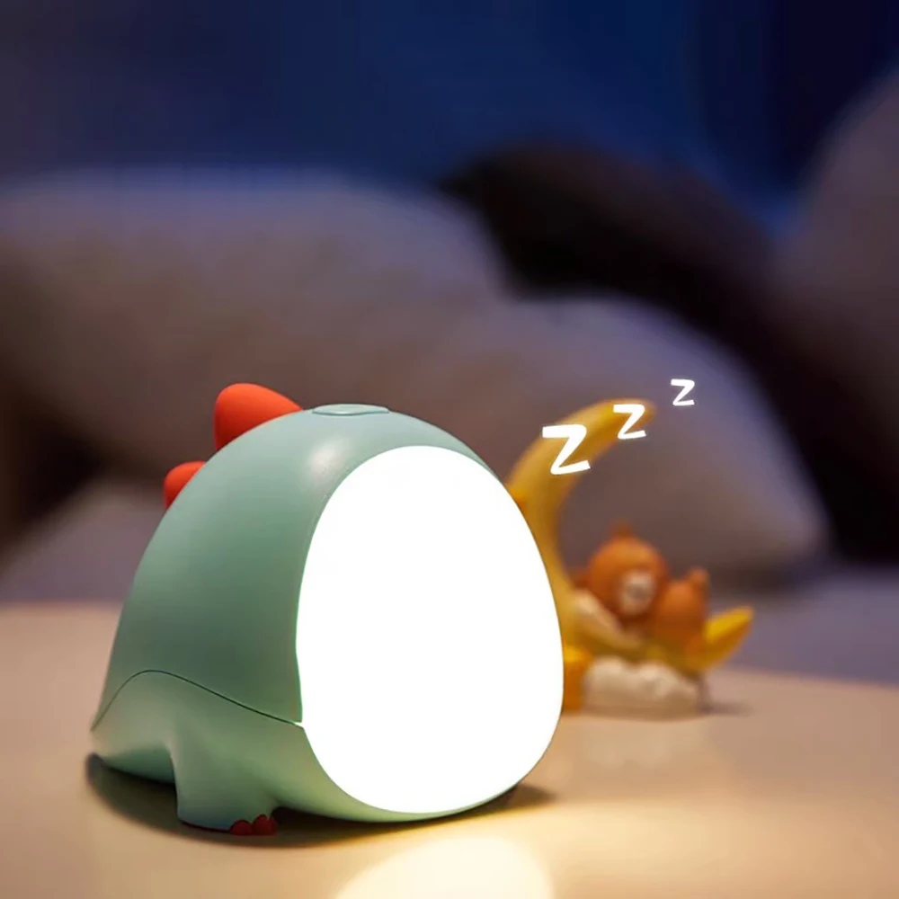 Night Light Silicone Touch Sensor USB Rechargeable Timer Animal Warm White Adjustable Night Lamp Kids Baby Bedroom Desktop Decor