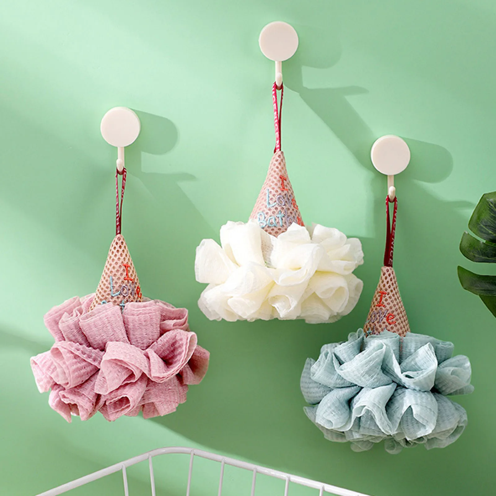 

Bath Puff Shower Sponge Bath Ball Cute Shape Mesh Cleanse Body for Bathing for Bathroom Mesh Material Bath Ball Hanging MU8669