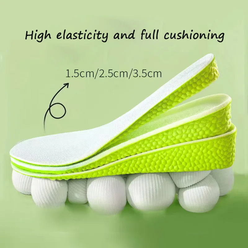 1.5-3.5 height increase sports full cushion universal casual shock absorption invisible height increase soft breathable insoles