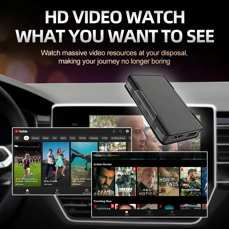 Для Hyundai H350 Wireless CarPlay Ai Box Qualcomm Smart HD Выход Android Auto Netflix с Play Store