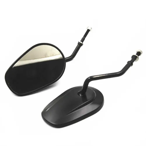 

Black 8mm Oval Rearview Mirrors For Harley Dyna Electra Glide Fatboy Sportster 1200 883 FLHX FLHT Softail Springer Touring