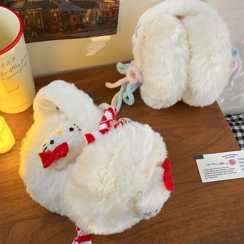 Милые Hello Kitty Y2K зимние леопардовые принты модные теплые велосипедные уличные