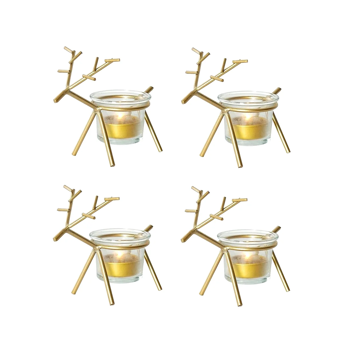

4PCS Christmas Votive Candle Stick Centerpiece Display Candle Stand Centerpiece Candle Holder Minimalist Home Decor