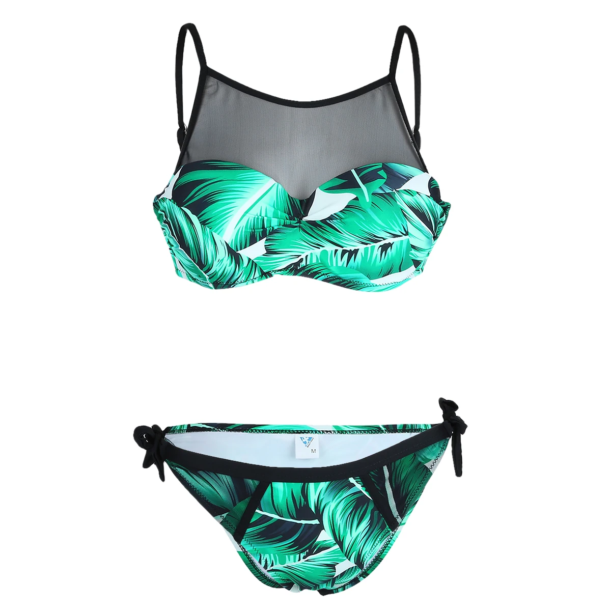 

Summer Print Floral Sexy Bikini Set Padded Bra With Underwire Bandage Female Swimwear