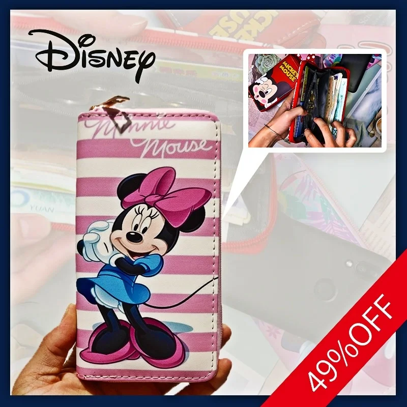 

Новинка 2022, Женский кошелек Disney с Микки Маусом, роскошный брендовый женский кошелек для мелочи, высококачественный модный вместительный ко...