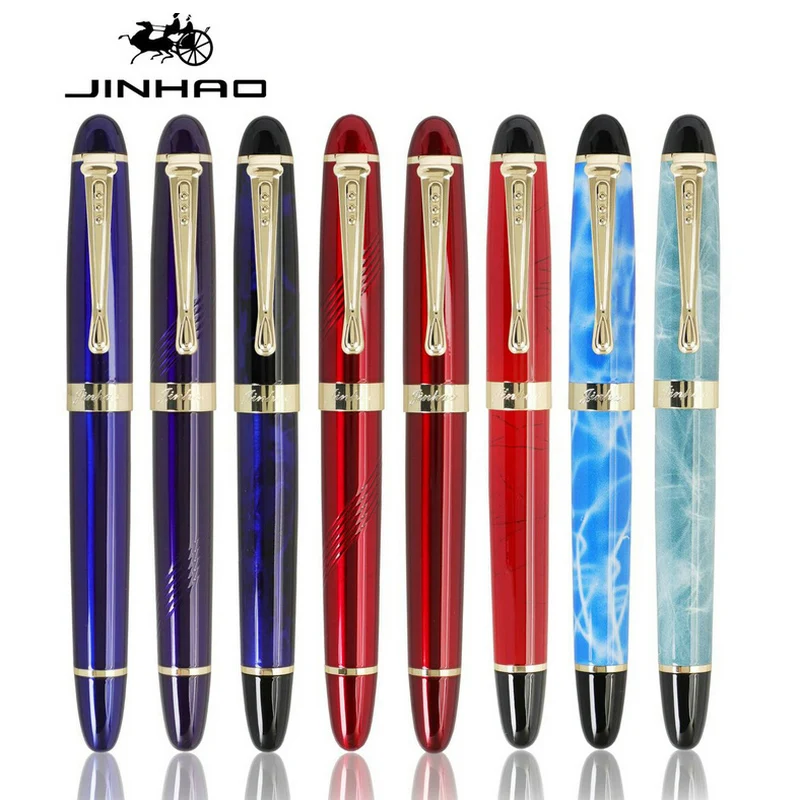 

2PCS/Lot JINHAO X450 Metal Fountain Pen Luxury Iraurita Gold Clip 0.5MM Nib Calligraphy Ink Pens for Writing School Stationery