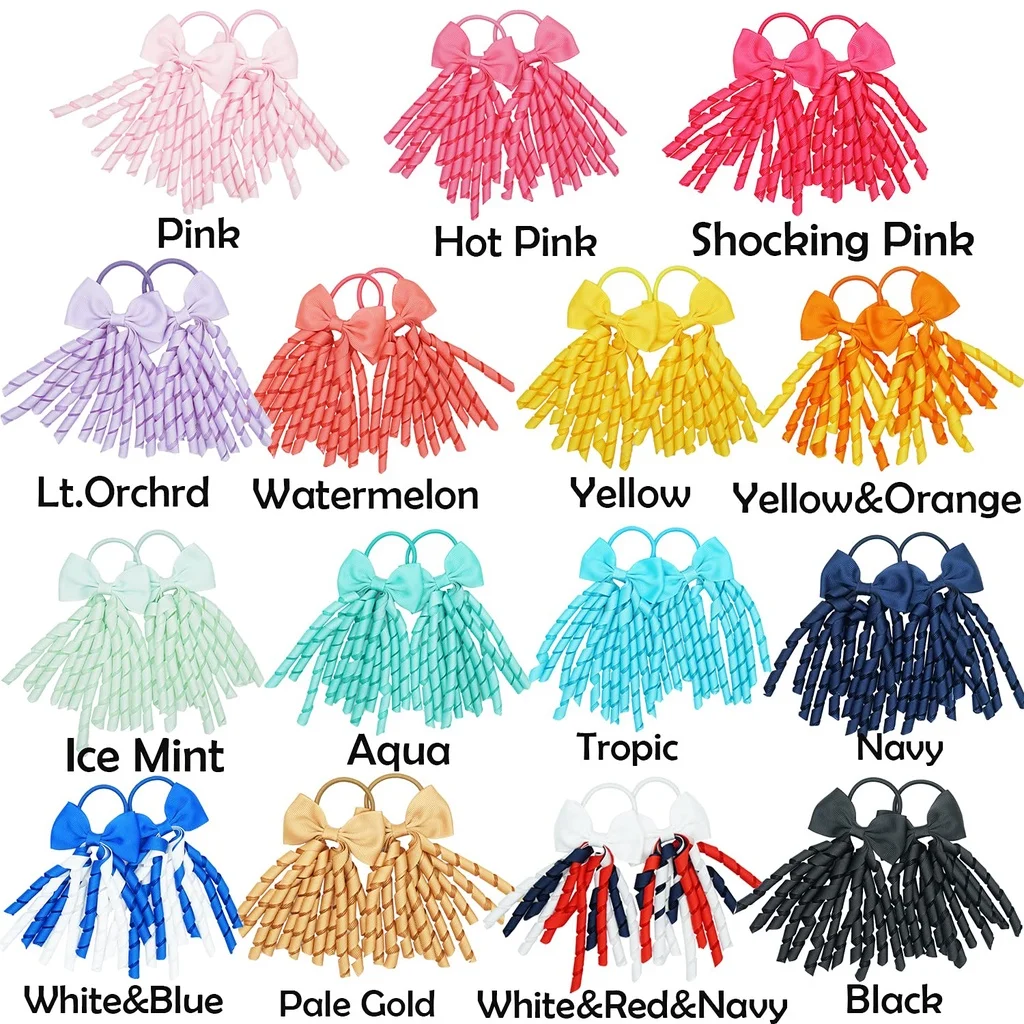 Детские резинки для волос девочек корсажная лента кудрявые банты эластичные