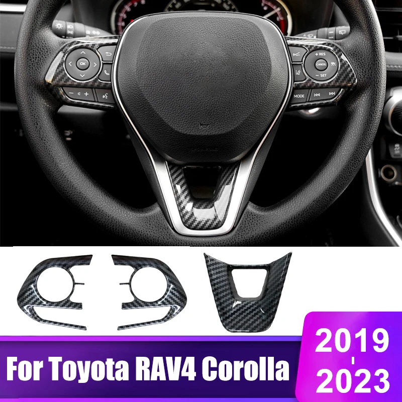 For Toyota RAV4 Corolla 2019 2020 2021 2022 2023 RAV 4 XA50 Corolla E210 Hybrid Car Steering Wheel Button Cover Trim Accessories