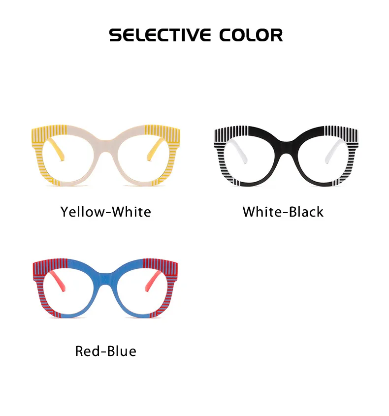 Новинка 2024 женские очки кошачий глаз в полоску очень большая оправа модные