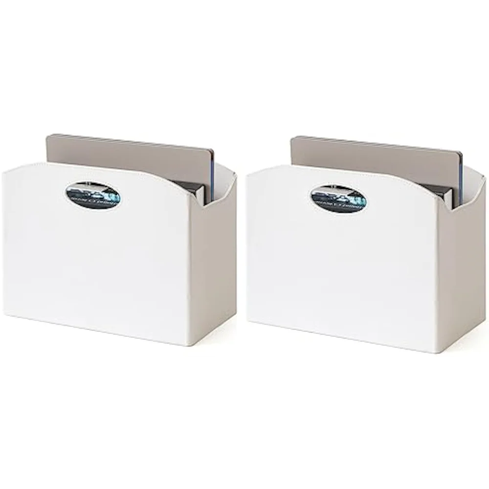

EZDeco 2 Pack Magazine Holder ,Magazine Rack Floor, PU Leather Magazine Rack,Newspaper Book Storage Basket Office,Living Room