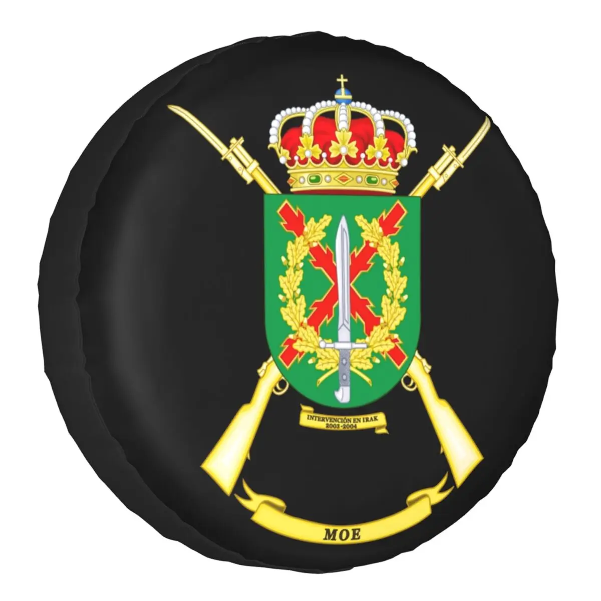 

Spanish Legion Spare Tire Cover for Jeep RV SUV Trailer Coat Of arms Spain Flag Car Wheel Protector Covers 14-17Inch