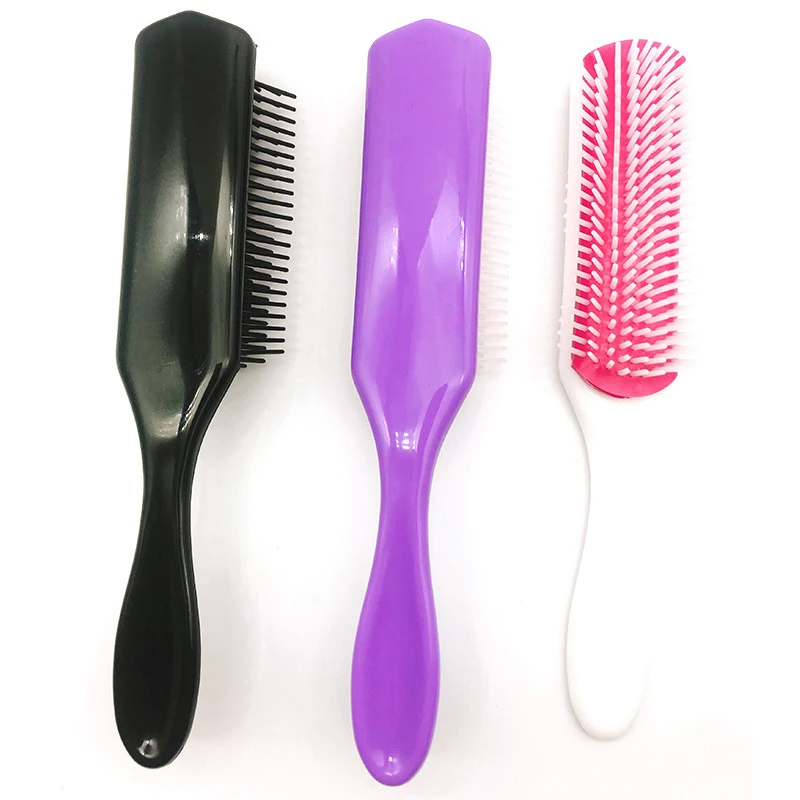 

9 Rows Styling Hair Brush Straight Curly Hair Detangling Comb Scalp Massage Detachable Hairbrush for Women Men Home Barber Salon