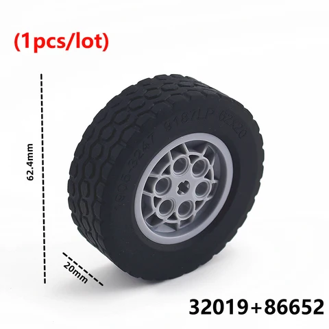 Детали MOC, колесо для технических шин, конструктор «сделай сам» для автомобиля, грузовика, строительные блоки, кирпичи, совместимые с Lego 54120 15038 32019