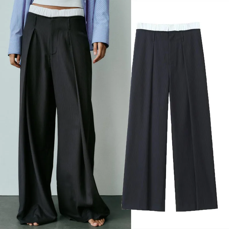 

Брюки-Боксеры Женские в полоску, с эластичным поясом