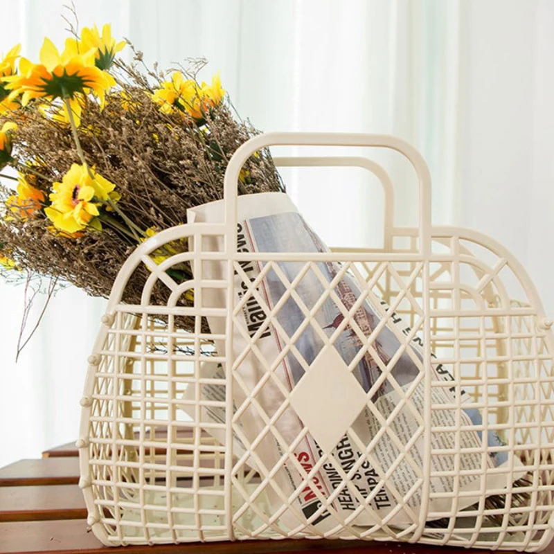 

Detachable Shower Basket Plastic Bath Basket Bathroom Hollow Wash Storage Basket Shopping Basket Home Storage Organization
