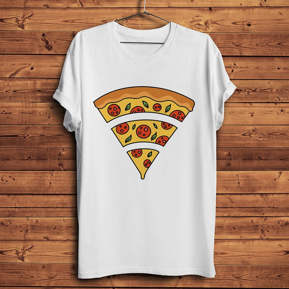 

WiFi Signal Pizza Funny T-shirt Homme Couple Summer Cotton Casual Short Sleeve Shirt Unisex Cool Hipster Geek Streetwear Tee