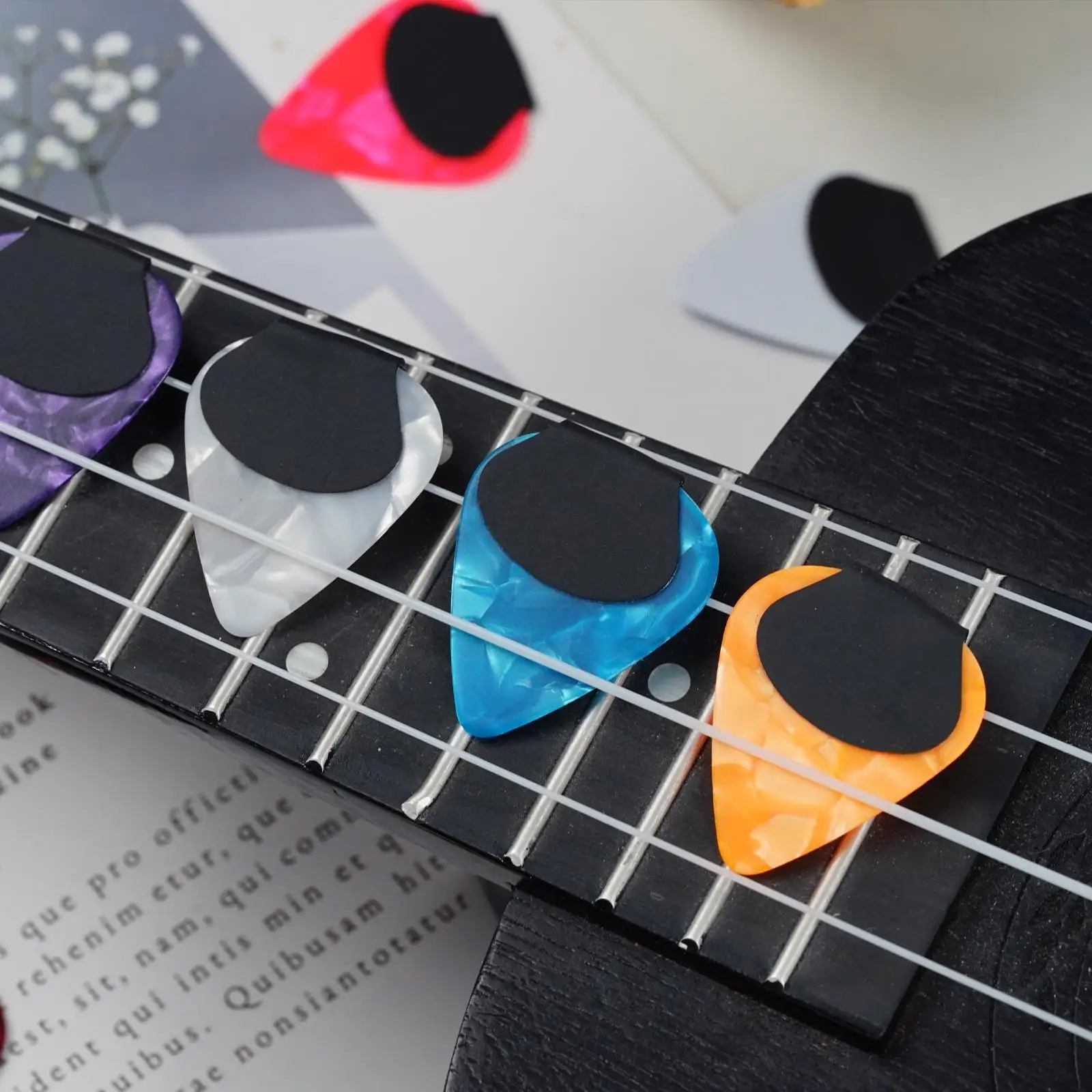 

10 шт. Нескользящие наклейки для гитары, Нескользящие клейкие силиконовые держатели для гитары, моющиеся самоклеящиеся захваты для гитары/б...