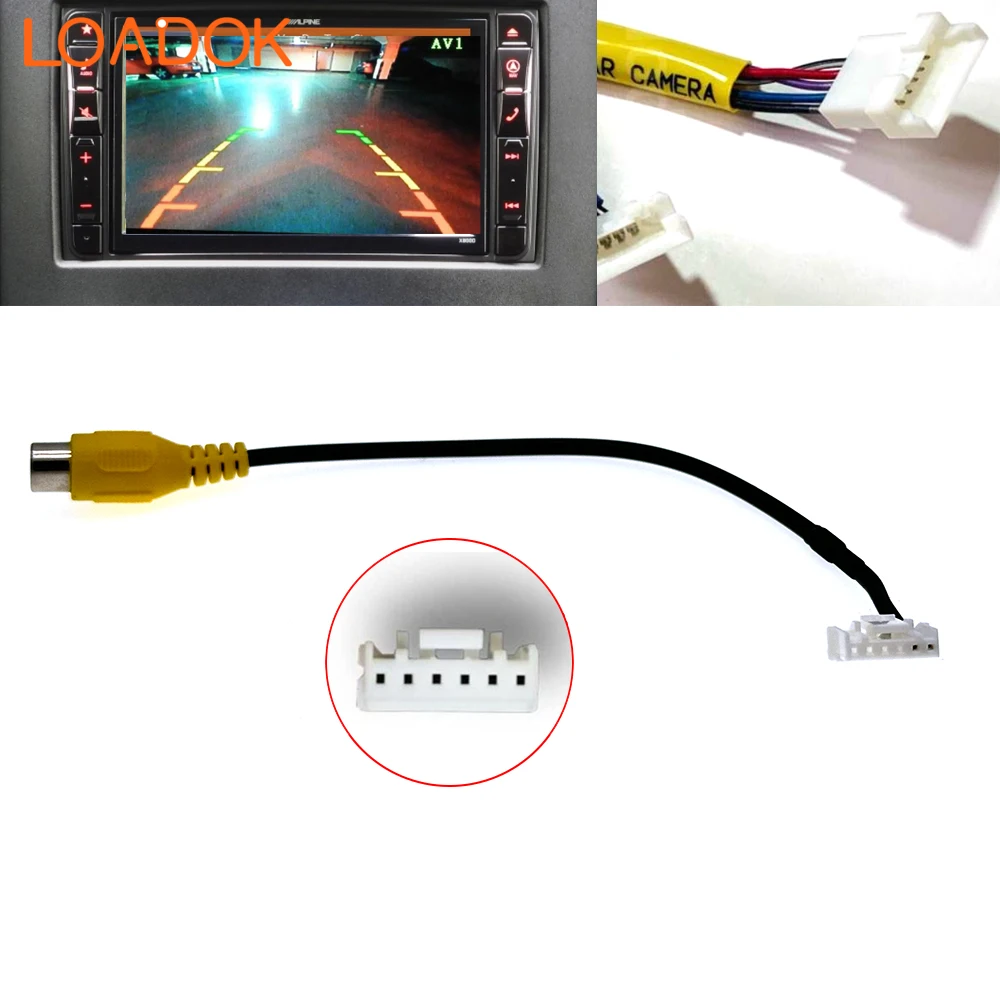 

6-контактный автомобильный радиоприемник для камеры заднего вида с RCA разъемом для альпийских фотографий HONDA TOYOTA EX Series