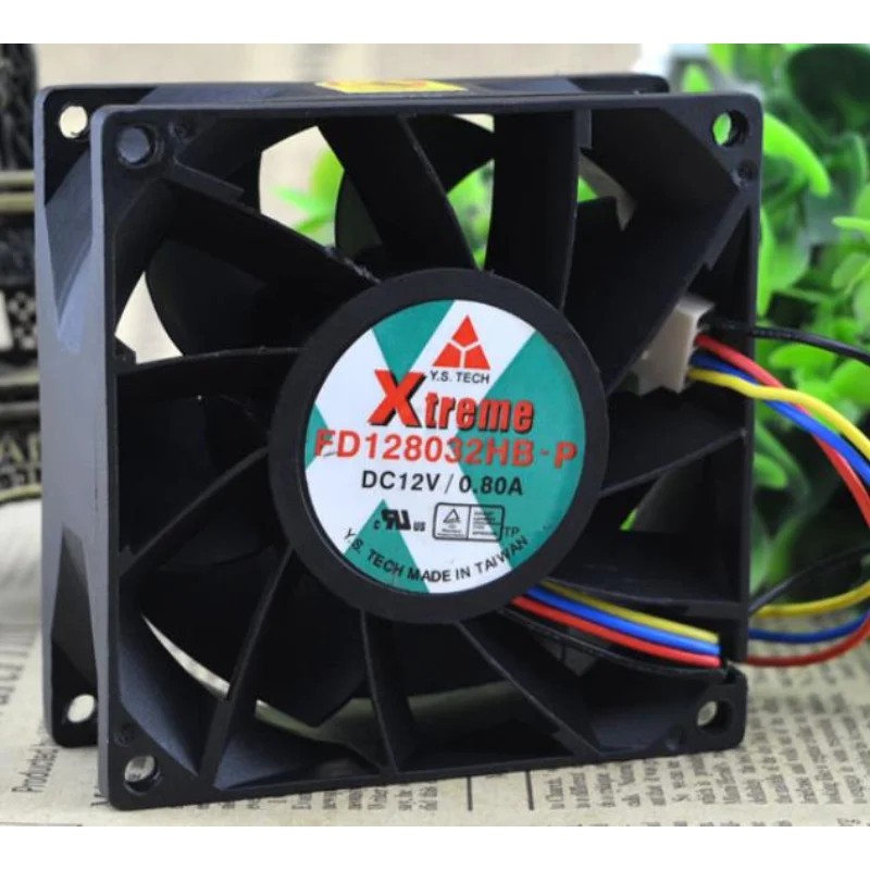 Новый вентилятор охлаждения ЦП для Y.S.TECH FD128032HB-P 12 В 8032 а 8 см 4-проводной