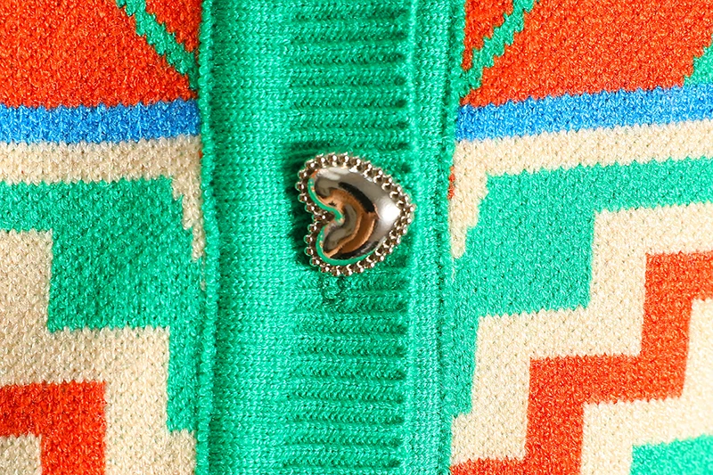 Женский винтажный жаккардовый Кардиган с длинным рукавом