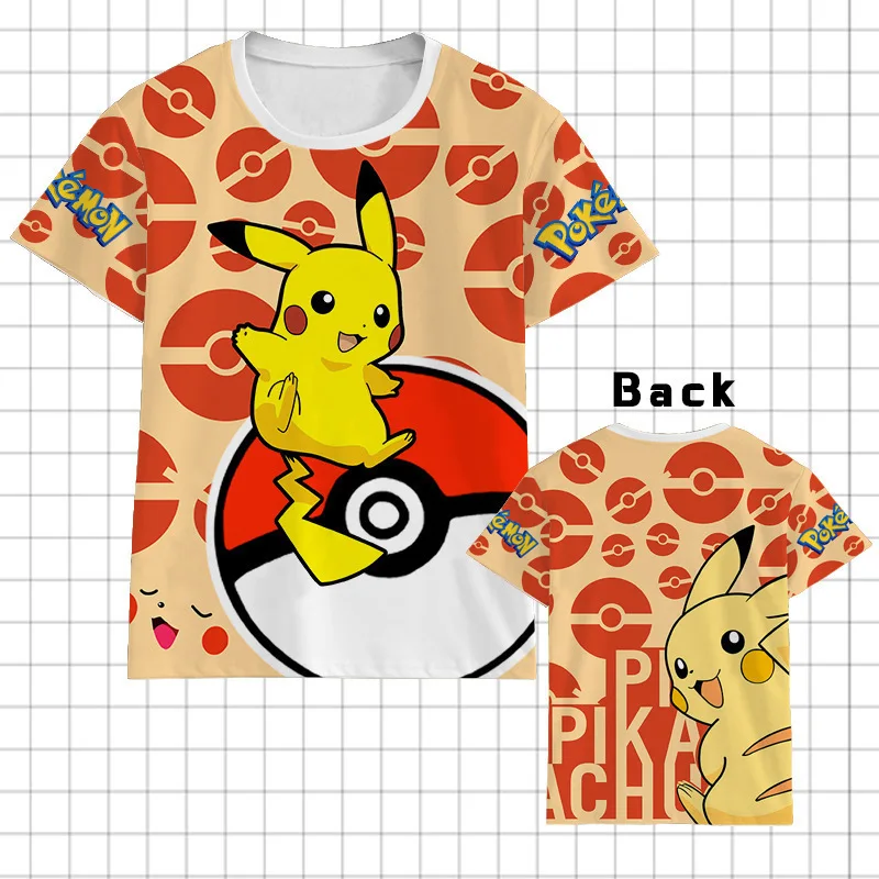 

pokemon 3D Print T Shirt Cartoon Japan Anime Boy Short Sleeve Summer kids fashionable and casual Clothing cute pokemon Tshirt