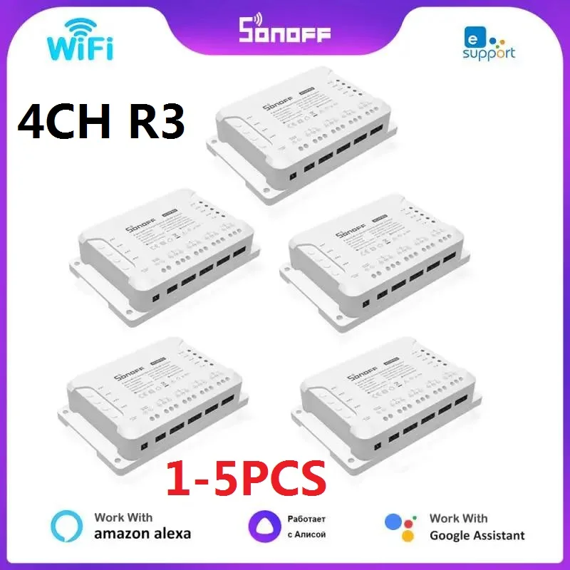 SONOFF 4CH R3/ PRO R3 4-бандовый Wi-Fi умный переключатель DIY RF модуль переключателя