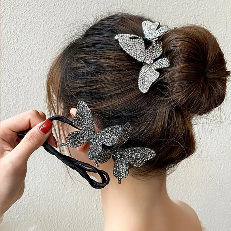 Прическа сделай сам заколка-бабочка для волос женская заколка с шариковой