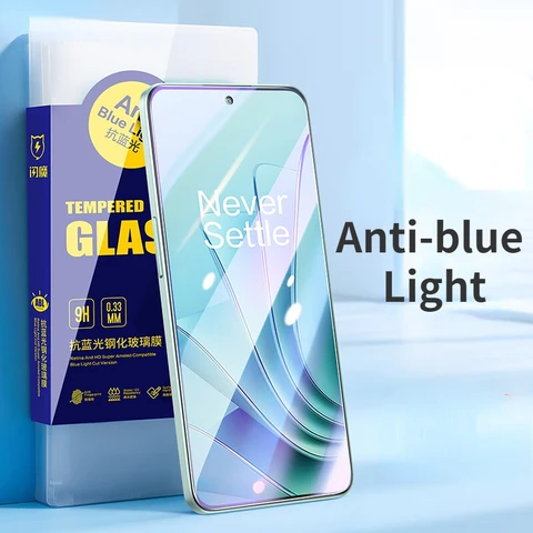 SmartDevil Vidrio Templado para Pantalla OnePlus Ace 5 Protector de Pantalla Protección de Huellas Dactilares Protección contra Luz Azul 2pcs 5Pro 2V 3V