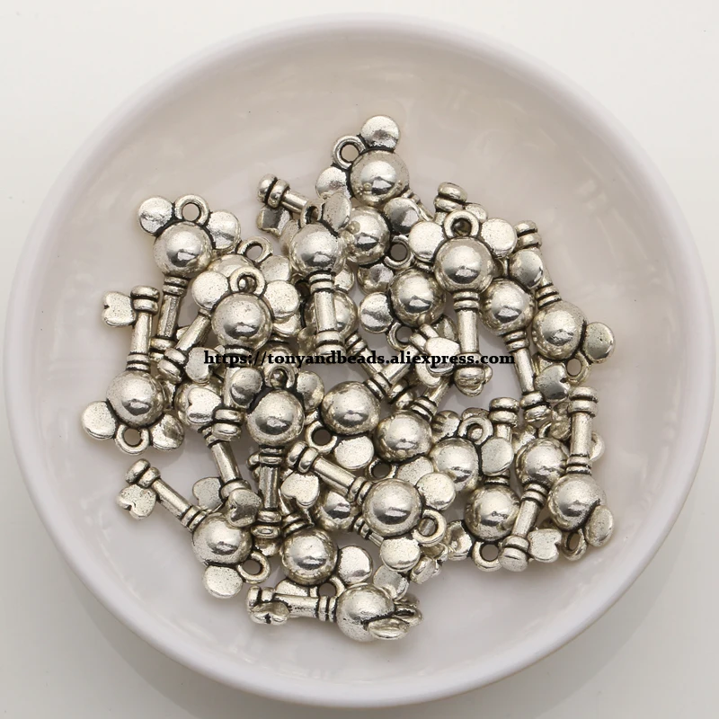 (50 шт./лот) тибетский серебряный европейский кулон в форме ключа для собаки из