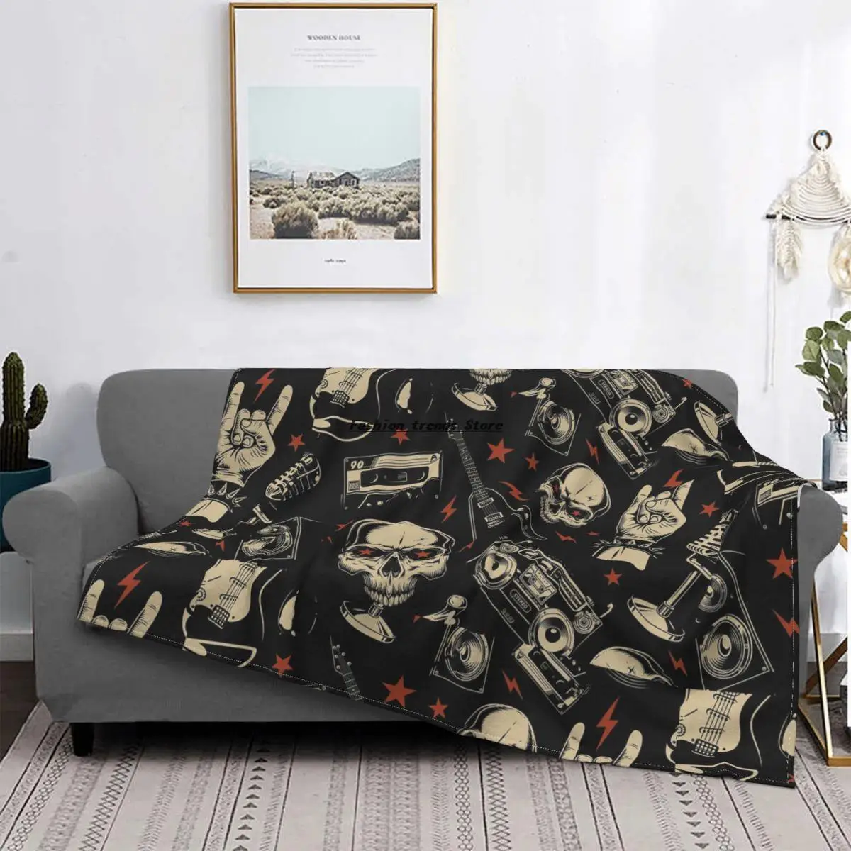 

Retro Heavy Metal Blanket Coral Fleece Plush Summer Rock Roll Music Lightweight Throw Blanket for Bedding Office Bedding Throws