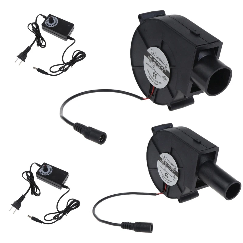 

9733 Electric Blower Fan DC12V BBQ Barbecue Fans Adjustable Speed Adapter 4500R