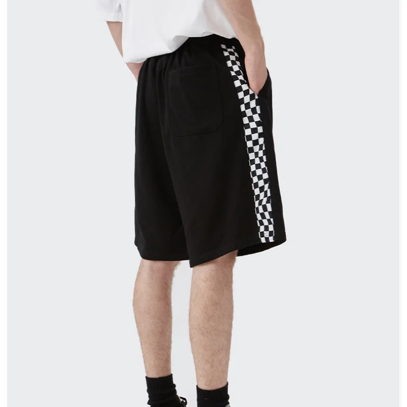 

Шорты мужские в шахматную клетку, Модные Зеленые повседневные спортивные штаны с квадратной строчкой, с широкими штанинами, весна-лето 2022