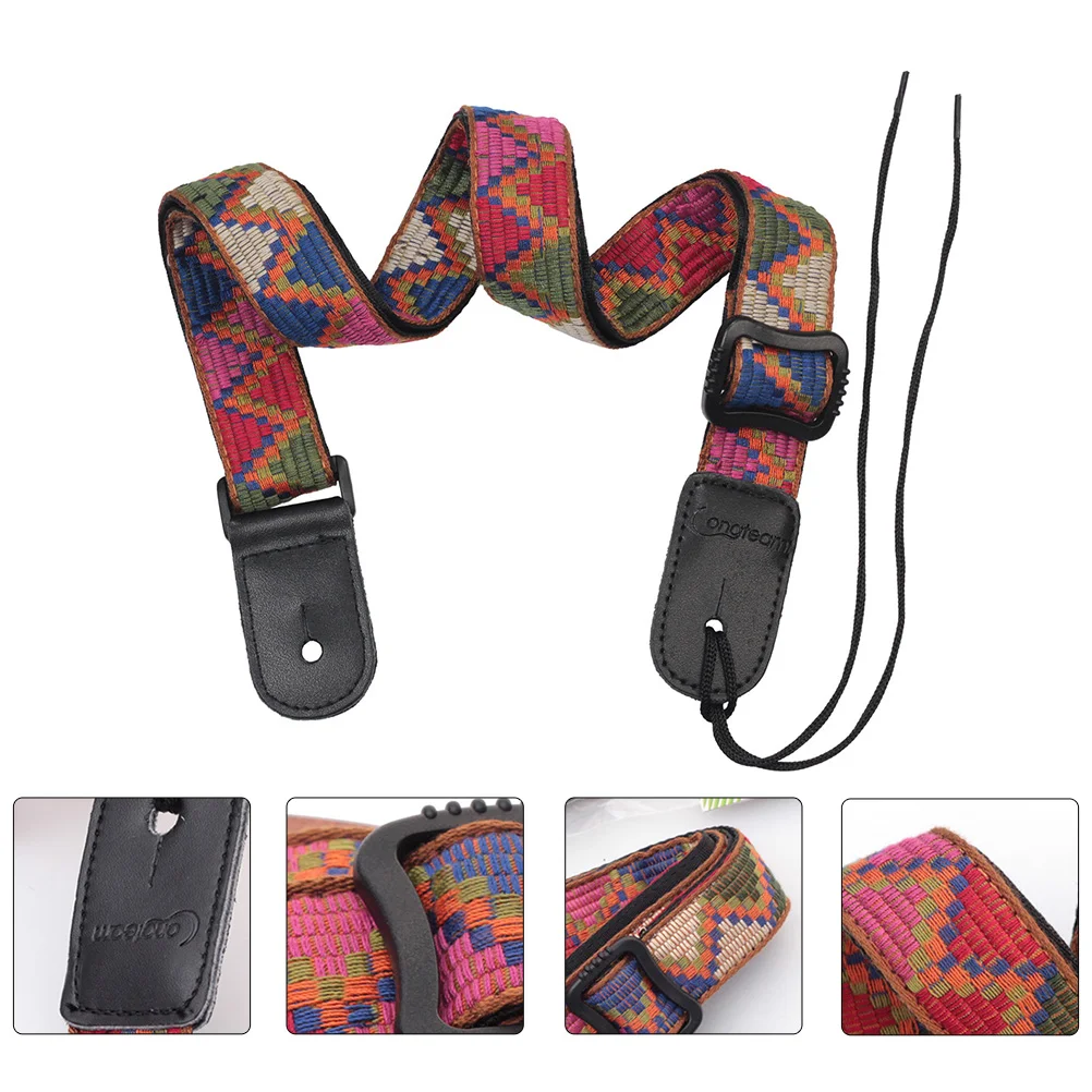 

Strap Guitar Ukulele Shoulder Neck Supplies Alto Sax Electric Ethnic Vintage Straps Rainbow Sling