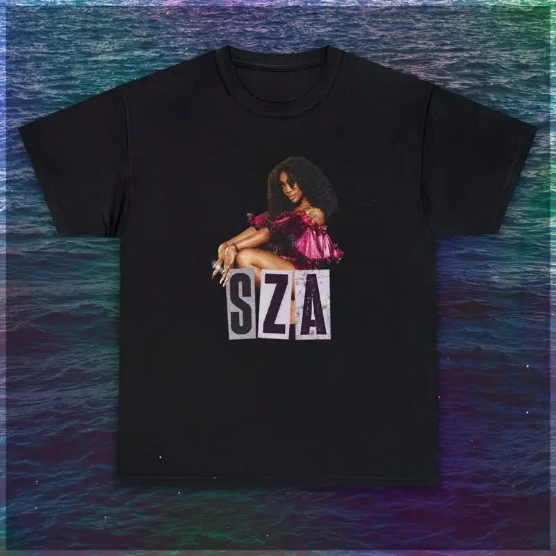 Фото Футболка Sza Singer All Size из черного плотного хлопка №1