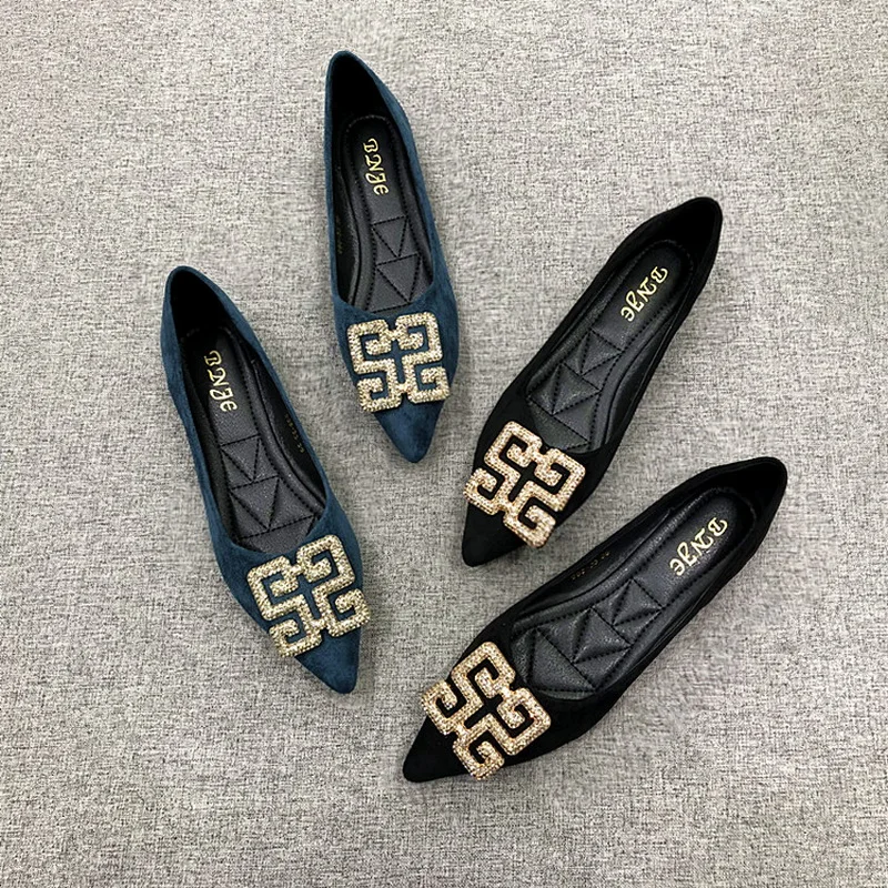 

2022 Summer All-match Single Shoes Women Flat Autumn Square Head Shallow Shoes Women Size 31-46 Flat Loafers Ladies Shoes