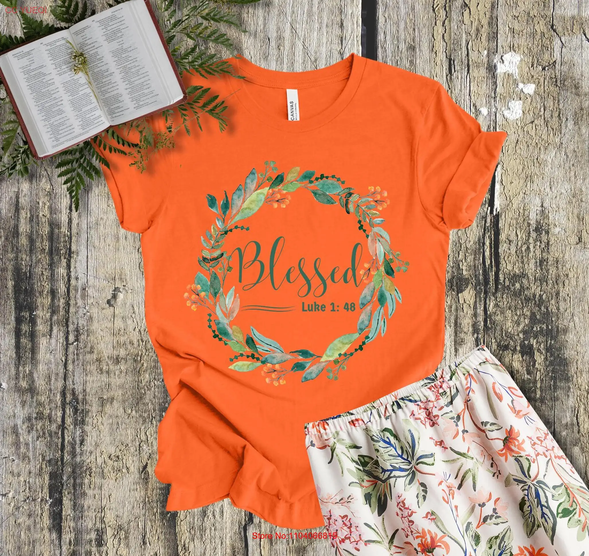 Благословенная христианская футболка с дизайном венка подарок на основе