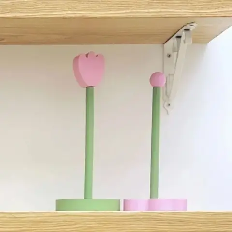 Стойка для рулонной бумаги с цветком тюльпана, милая современная деревянная полка для хранения полотенец, экономия места, домашний декор, подставка для салфеток, ванная комната