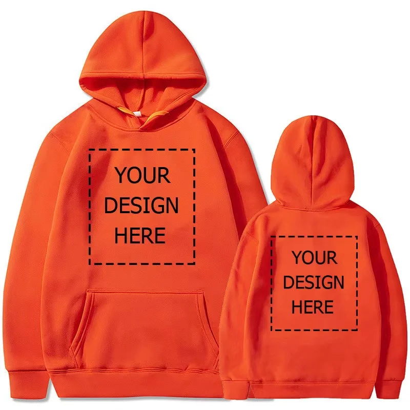Hoodie custom printed logo group annual meeting culture shirt advertising long-sleeved loose hooded coat work cloth