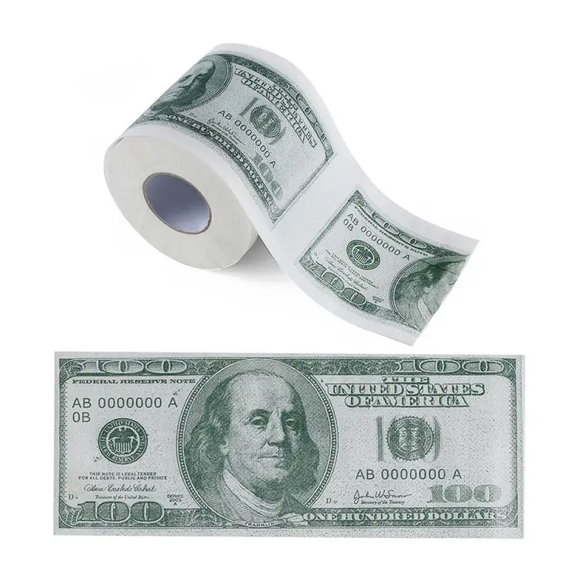 

1~5PCS Funny One Hundred Dollar Bill Toilet Roll Paper Money Roll $100 Novel Gift Household Merchandises Household Cleaning