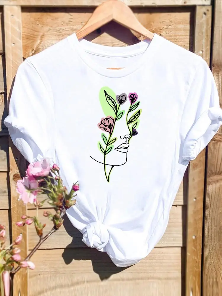 

Футболка женская с коротким рукавом, мультяшный Графический Топ, милая стильная футболка с цветочным принтом 90-х, модная одежда, на лето