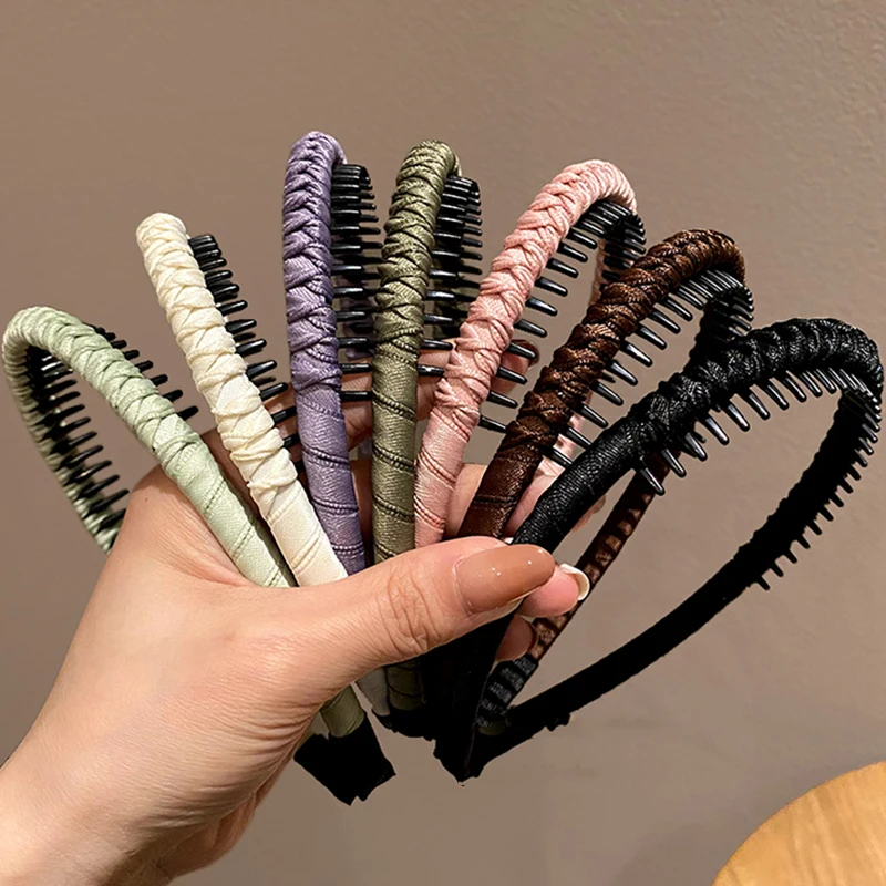 

Hair Accessory Girls Cloth Covered Hairbands With Tooth Hair Kids Headbands For Children Solid Hair Band DIY Headband Head Hoop