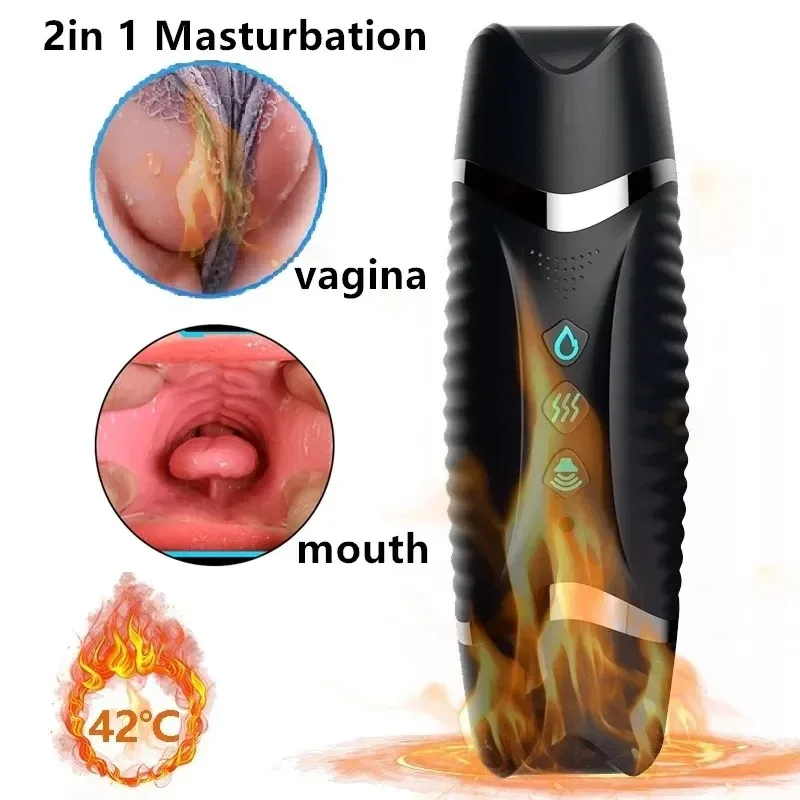 

Adult Sex Toys for Men FAAK Male Masturbator Automatic Blowjob Cup Powerful Sucking Vaginal Mouth Intelligent Heated Masturbator
