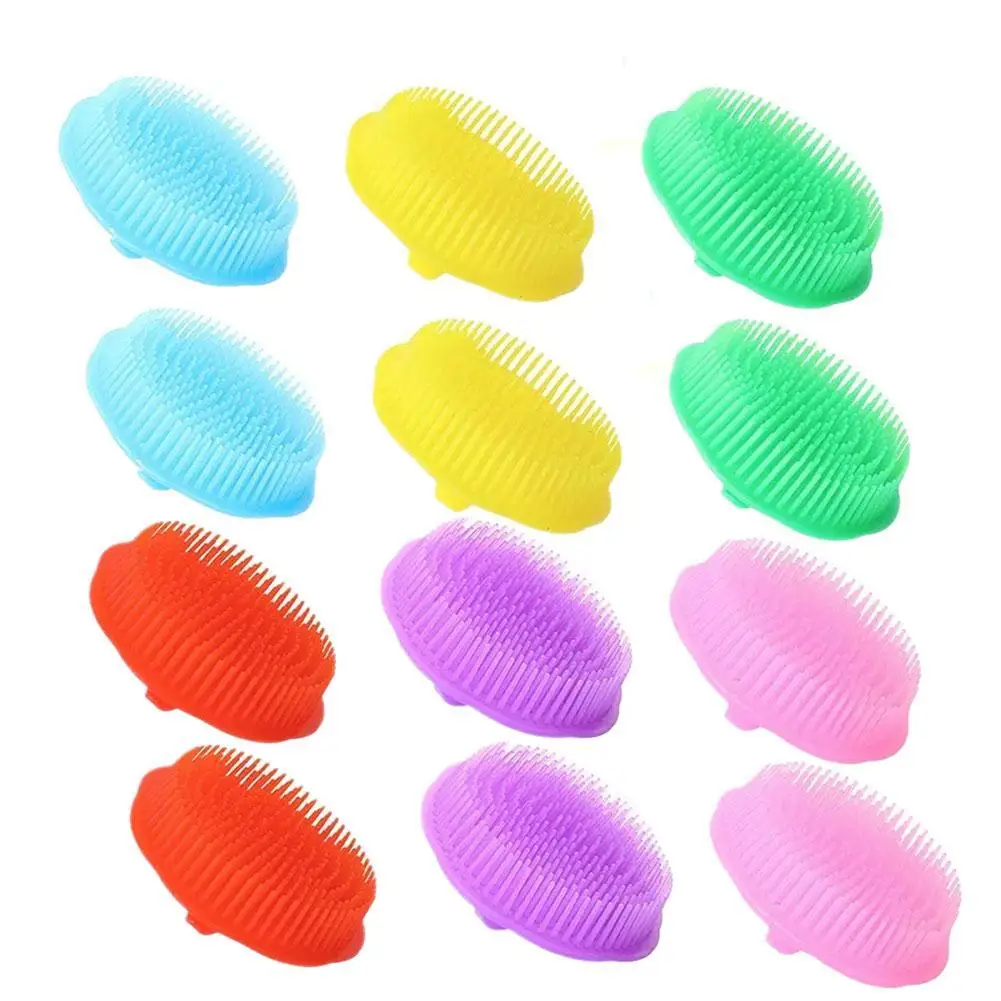 

12pcs Mini Massage Comb Round Scalp Massager Unfading Plastic Bathing Hair Scalp Comb Bathing Tool Head Skin Shampoo Brush