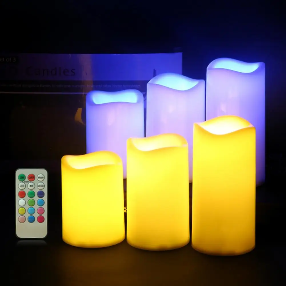 

1 Set Fashion Simulation Wax Decorative Props Tealight Ice White Casing Fake Candle Lamp Long Glowing Time for Church