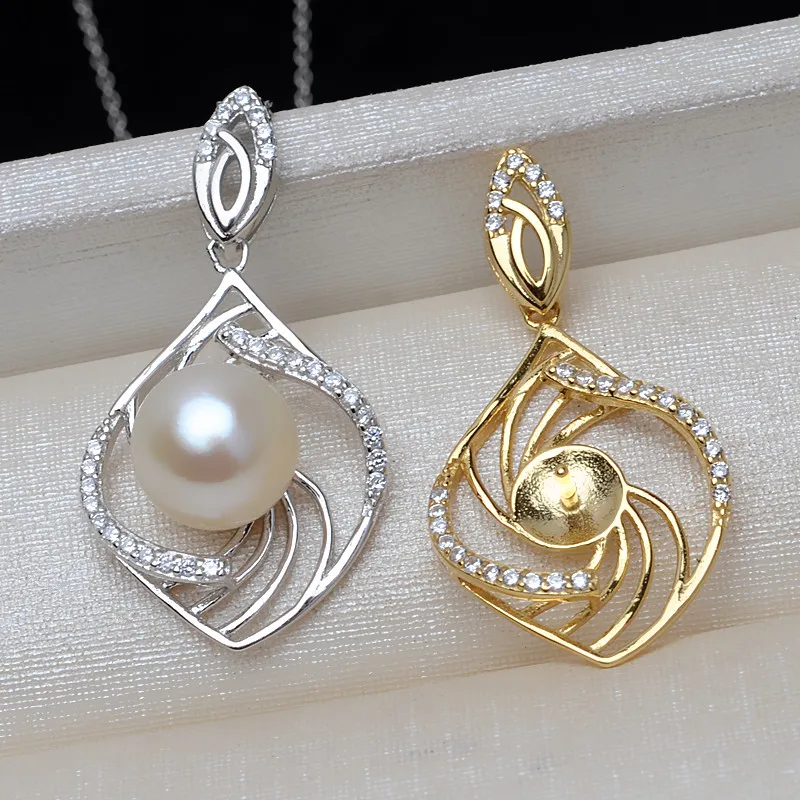 

MeiBaPJ Trendy Real Natural Freshwater Pearl Pendant Necklace 925 Sterling Silver Fine Jewelry for Women