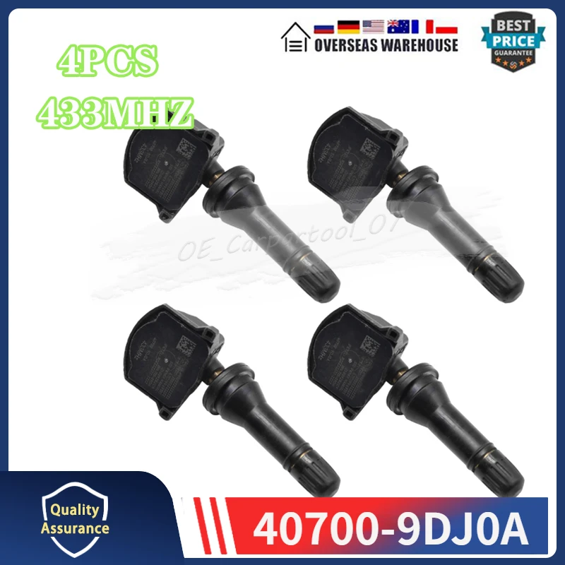 433 МГц TPMS датчик давления в шинах 40700-9DJ0A для 2018-2019 Nissan Maxima Murano система контроля давления в шинах датчик давления