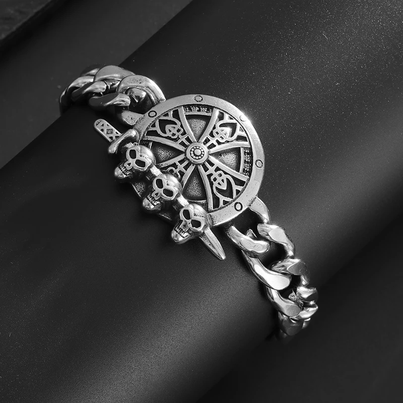 Ювелирные изделия из титановой стали с тремя черепами призраком головой крестом