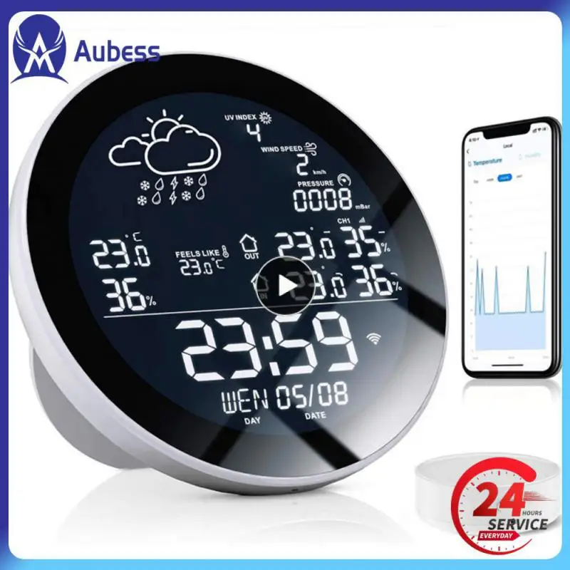 

Tuya Weather Station Digital Sensor Calendar Tuya Wifi Smart Thermometer Hygrometer Smart Home Weather Forecast Multifunctional